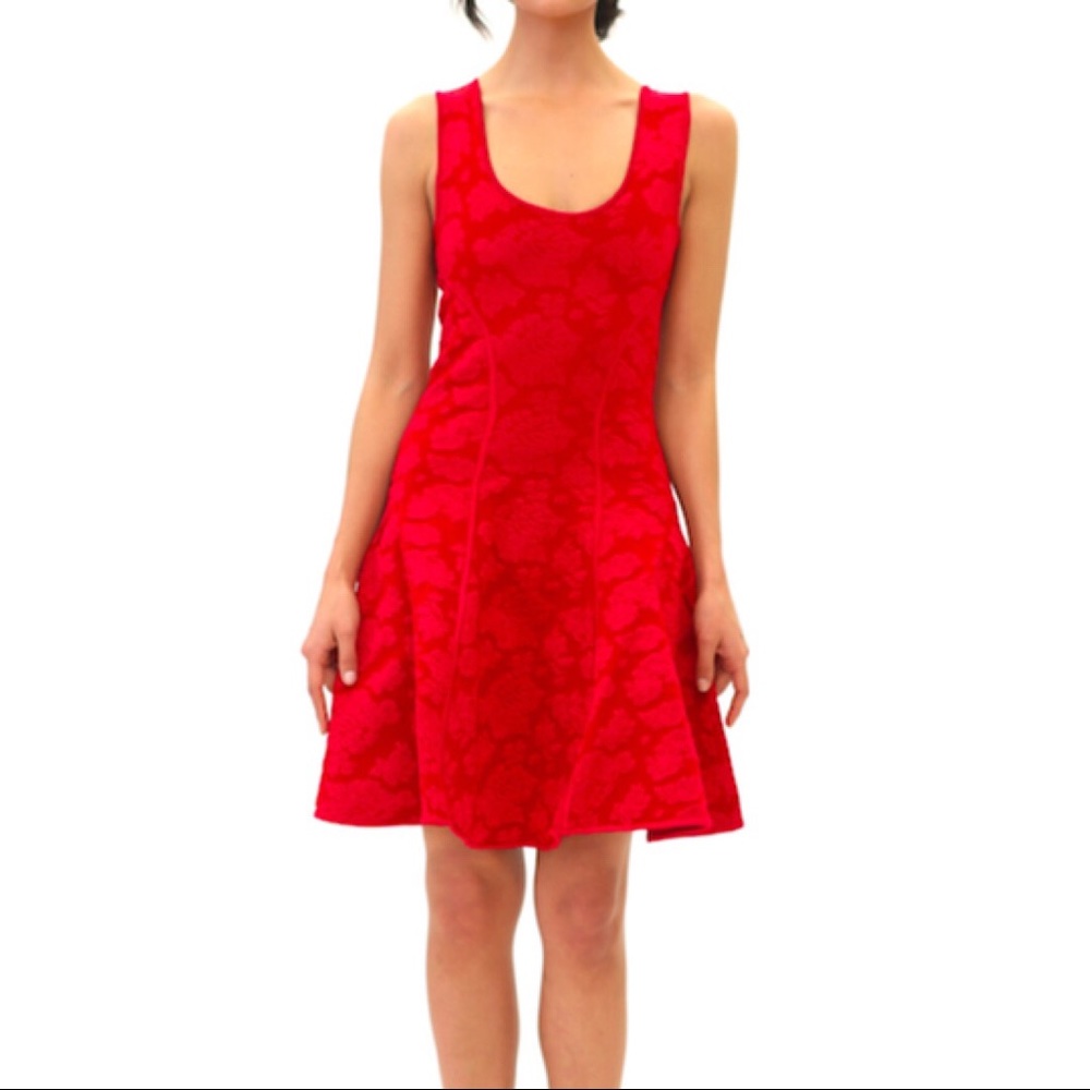 Textured Floral A-line Dress